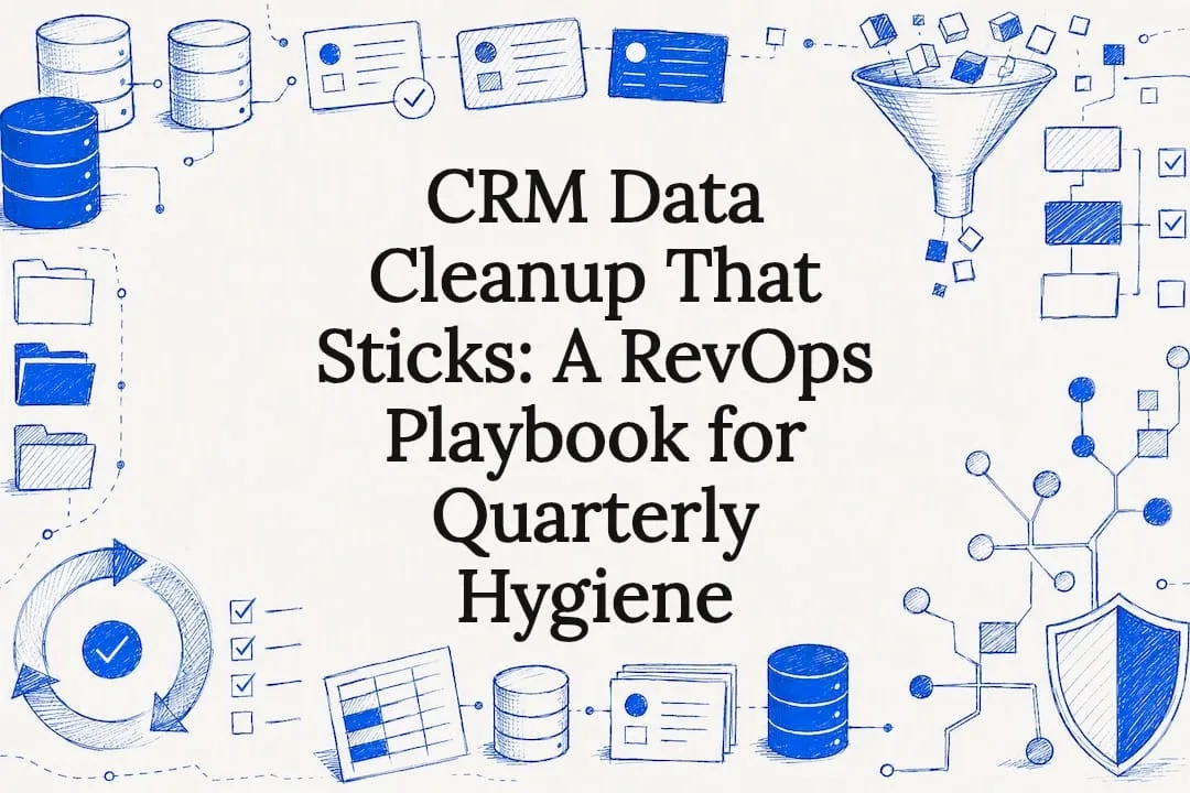 Decorative CRM data cleanup title card