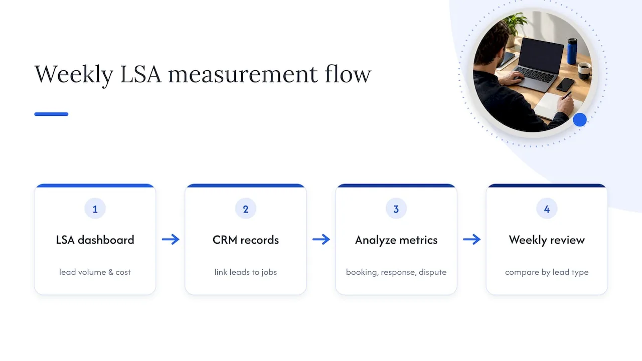 LSA metrics connected to booking records