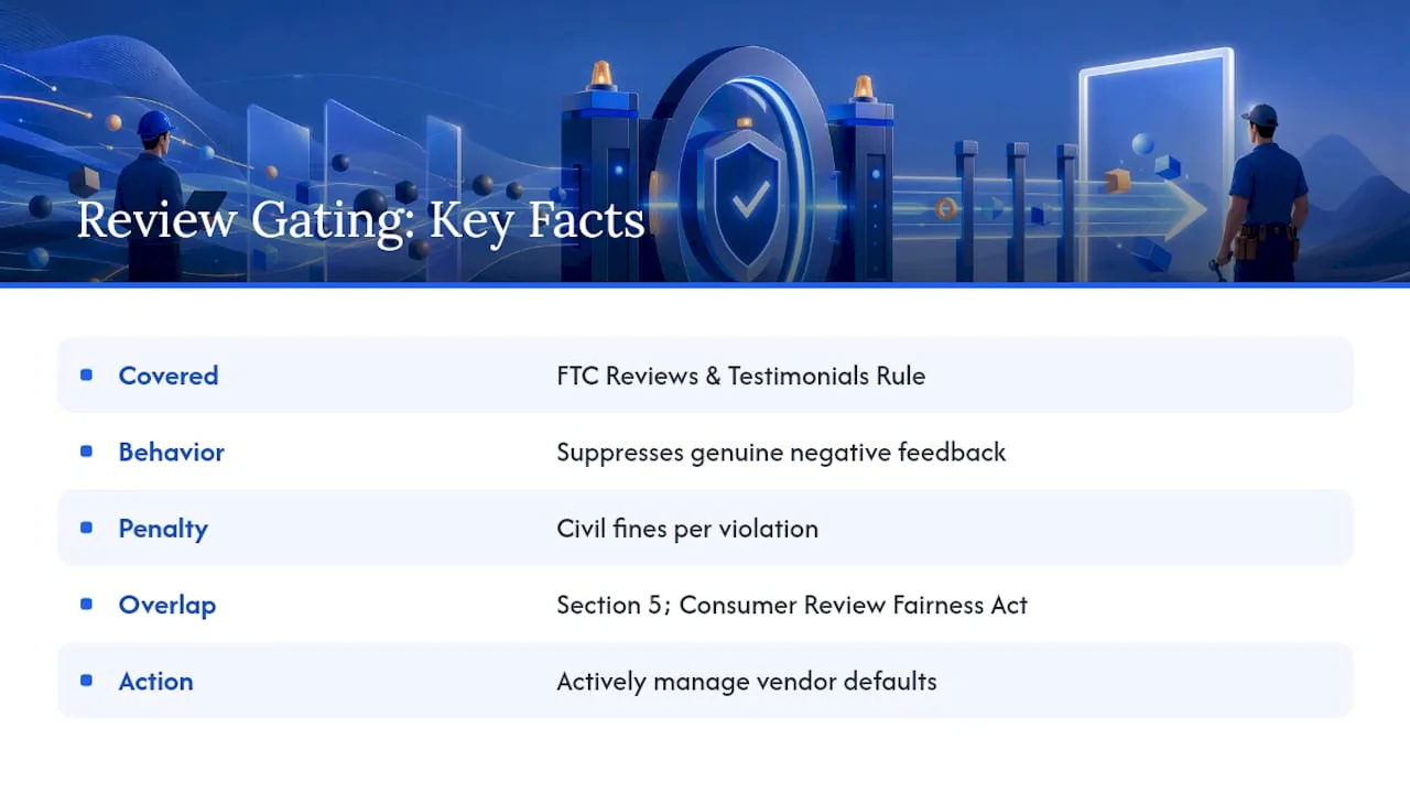 Is Review Gating Illegal Under the FTC Rule? — overview diagram