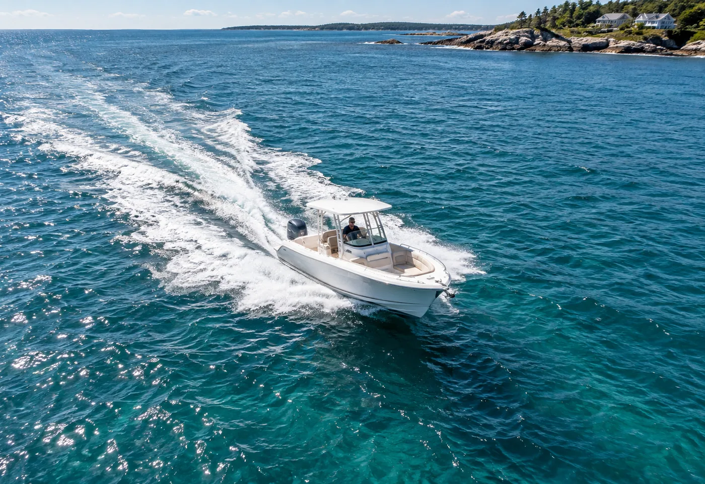 A boat on coastal water, one of the many places a business day can take you