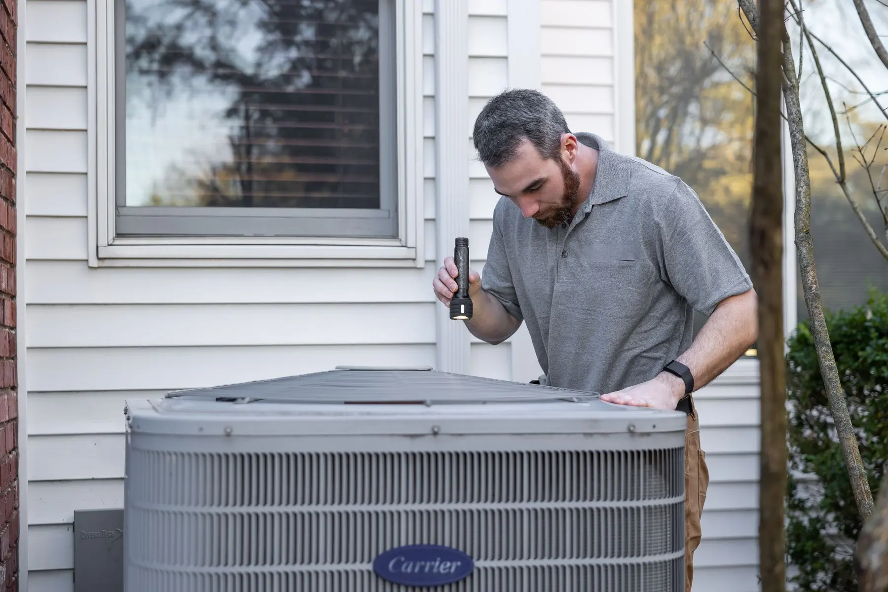 A professional focused on work at a customer’s property